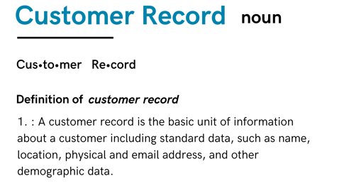 customer record